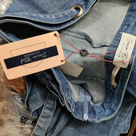 NWT Denim BLVD Belted Denim Wrap Skort - Picture 5 of 6